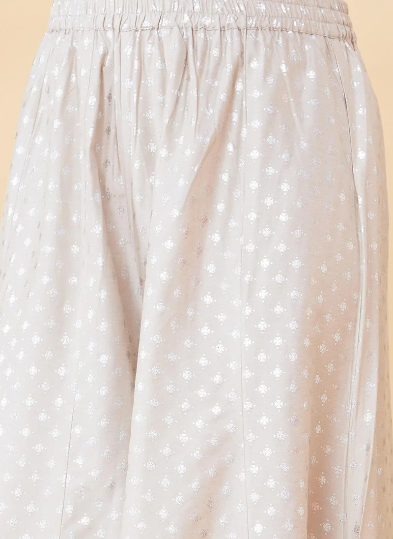 Globus Taupe Globus Women's Palazzos Taupe Festive with Ethnic Motifs and Flared Design for Women | Best Price UAE